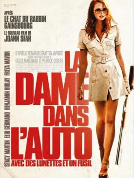 affiche du film La Dame dans l'auto avec des lunettes et un fusil