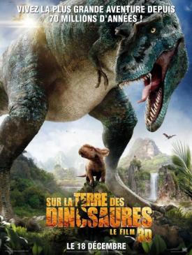 affiche du film Sur la terre des dinosaures 3D